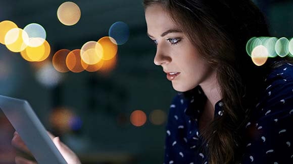 lady on tablet