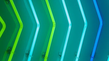 green neon arrows