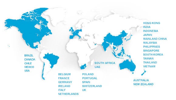 robert walters presence world map robert walters presence world map