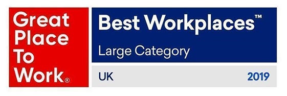 Great Place To Work - Best Workplaces Large Category UK 2019 logo