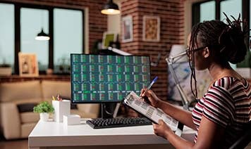 woman working at computer