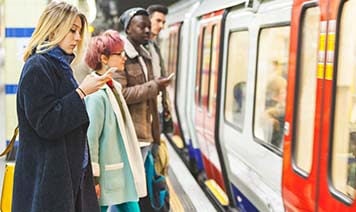 people waiting for train