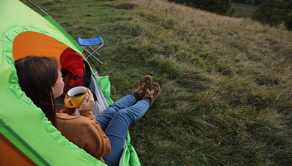 women camping